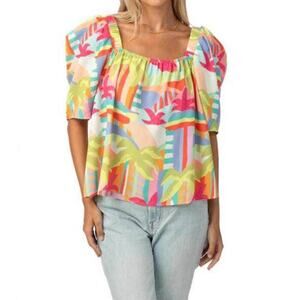 Crosby by Mollie Burch Women’s Small Harbour Island Print Blouse Top